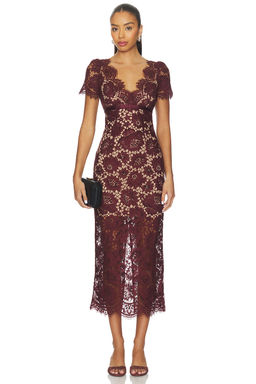 self-portrait - Floral Lace Midi Dress