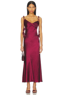 self-portrait - Satin Flower Midi Dress