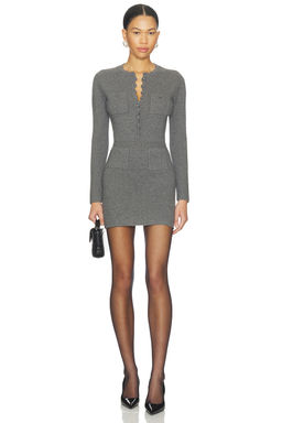 self-portrait - Grey Knit Mini Dress