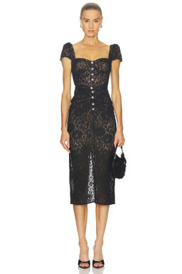 self-portrait - Sweetheart Lace Midi Dress