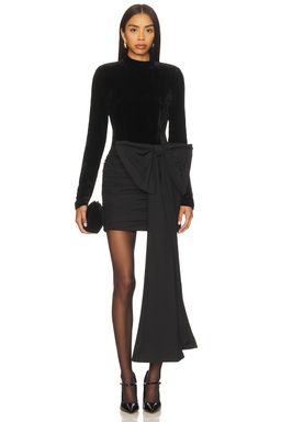 ROTATE - Velvet Bow Mini Dress