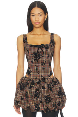 Zemeta - Classy Check Corset Top