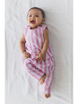 TIBER TABER - Unisex Little Champ Jhabla & Pant-Pink (Set of 3)