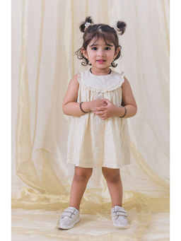 TIBER TABER - Girl Summer Shimmer Dress & Short-Cream (Set of 2)