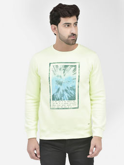 CRIMSOUNE CLUB - Mens Green Printed Sweatshirt