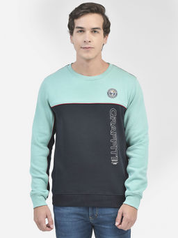 CRIMSOUNE CLUB - Mens Navy Blue Colorblock Sweatshirt
