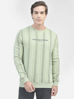 CRIMSOUNE CLUB - Mens Green Striped Sweatshirt