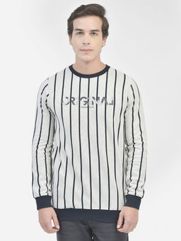 CRIMSOUNE CLUB - Mens Grey Striped Sweatshirt