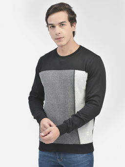 CRIMSOUNE CLUB - Mens Black Colourblocked Sweatshirt