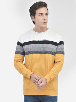 CRIMSOUNE CLUB - Mens Mustard Colourblocked Sweatshirt