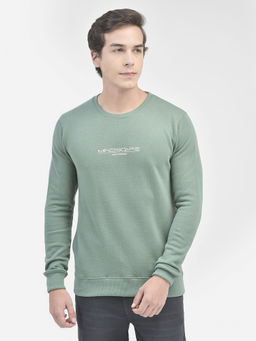 CRIMSOUNE CLUB - Mens Green Printed Sweatshirt