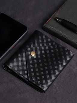 Louis Stitch - Mens Black Spanish Leather Bifold Wallet with Rfid Protection