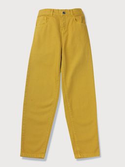Gini & Jony - Girls Yellow Denim Solid Jeans