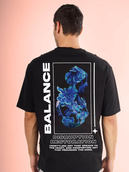 WEARDUDS - Balance Oversized Printed T-Shirt -Black