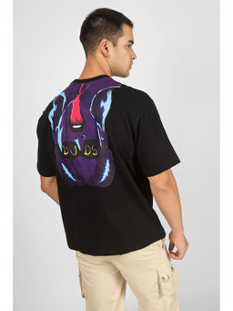 WEARDUDS - Duds Delight Oversized Graphic Print T-Shirt -Black