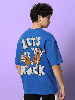 WEARDUDS - Lets Rock Oversized Printed T-Shirt -Blue