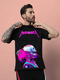 WEARDUDS - Metallica Oversized Graphic T-Shirt -Black