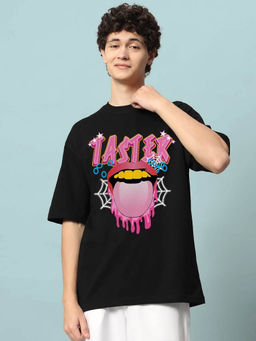 WEARDUDS - Taster Oversized Printed T-Shirt -Black