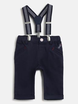 Chicco - Infant Boys Dark Blue Solid Trouser with Suspender