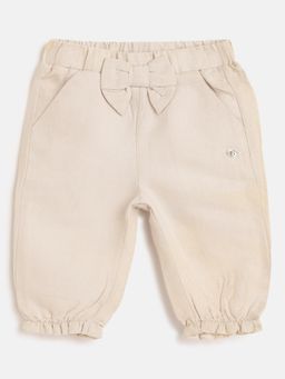 Chicco - Infant Girls Beige Solid Trouser