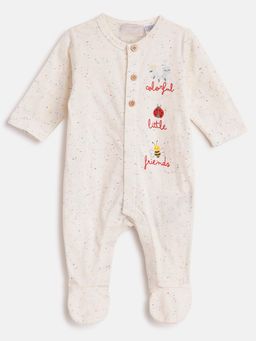 Chicco - Infants Medium Natural Printed Front Opening Babysuit