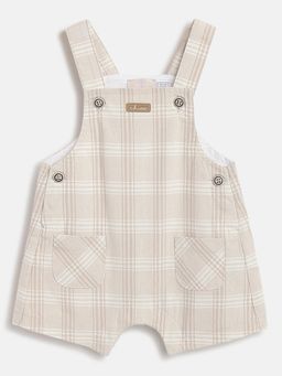 Chicco - Infant Boys Medium Natural Checked Short Dungaree