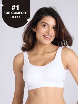 Nykd by Nykaa - Breathe Cotton Non Padded Non Wired Everyday Comfort Bra NYB388 White