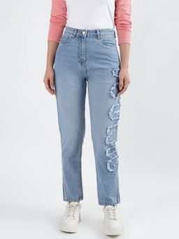 Iconics - Women Blue Faded Relaxed Fit Jeans