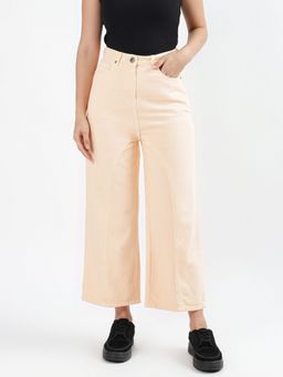 Iconics - Women Orange Solid Flared Jeans