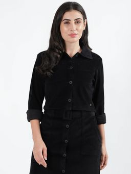 Iconics - Women Solid Collar Full Sleeves Jacket