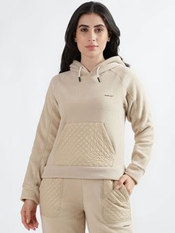 Iconics - Women Solid Hooded Full Sleeves Sweatshirt