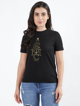 Iconics - Women Printed Round Neck Half Sleeves T-Shirt