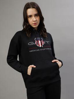 GANT - Women Embroidered Hooded Full Sleeves Sweatshirt