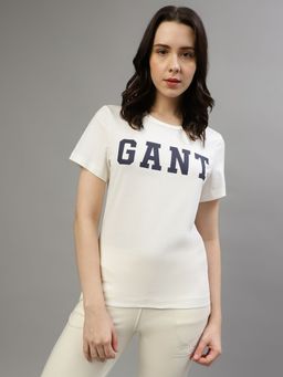 GANT - Women Printed Round Neck Short Sleeves T-Shirt