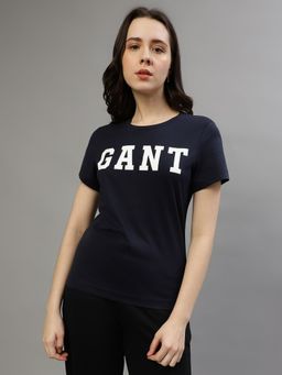 GANT - Women Printed Round Neck Short Sleeves T-Shirt