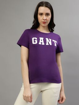 GANT - Women Printed Round Neck Short Sleeves T-Shirt