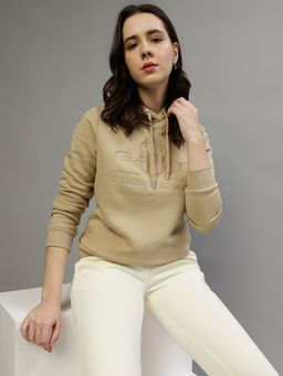 GANT - Women Embroidered Hooded Full Sleeves Sweatshirt