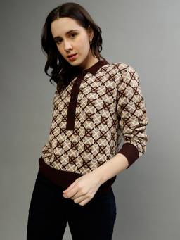 GANT - Women Printed Full Sleeves Sweater