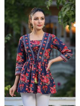 Rain & Rainbow - Floral Printed Cotton Tunic