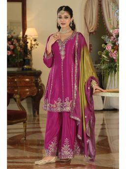 Autumnlane - Areesa Rose Full Work Kurta and Palazzo with Dupatta