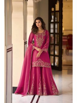 Autumnlane - Garcha Rouge Kurta and Sharara with Dupatta