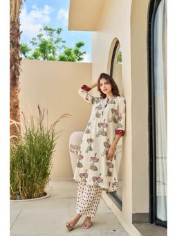 Autumnlane - Tatva Cream Cotton Kurta with Pant