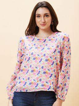 Globus - Women Multicolour Floral Print Round Neck Top
