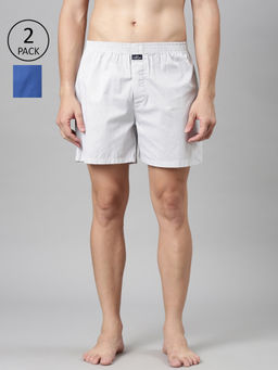 Classic Polo - Men Multi-Color Solid Printed Cotton Boxers (Pack of 2 )