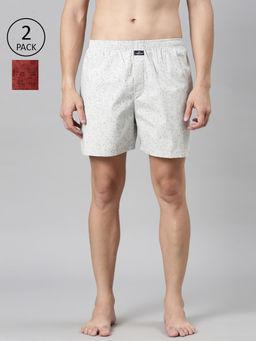 Classic Polo - Men Multi-Color All-Over Printed Cotton Boxers (Pack of 2 )