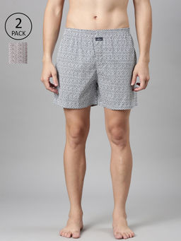 Classic Polo - Men Multi-Color All-Over Floral Printed Cotton Boxers (Pack of 2 )