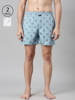 Classic Polo - Men Multi-Color All-Over Floral Printed Cotton Boxers (Pack of 2 )