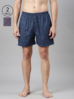 Classic Polo - Men Multi-Color All-Over Printed Cotton Boxers (Pack of 2 )