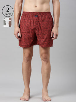 Classic Polo - Men Multi-Color All-Over Printed Cotton Boxers (Pack of 2 )