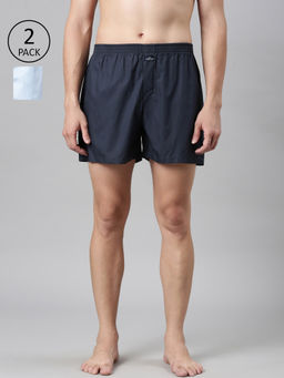 Classic Polo - Men Multi-Color Solid Cotton Boxers (Pack of 2 )